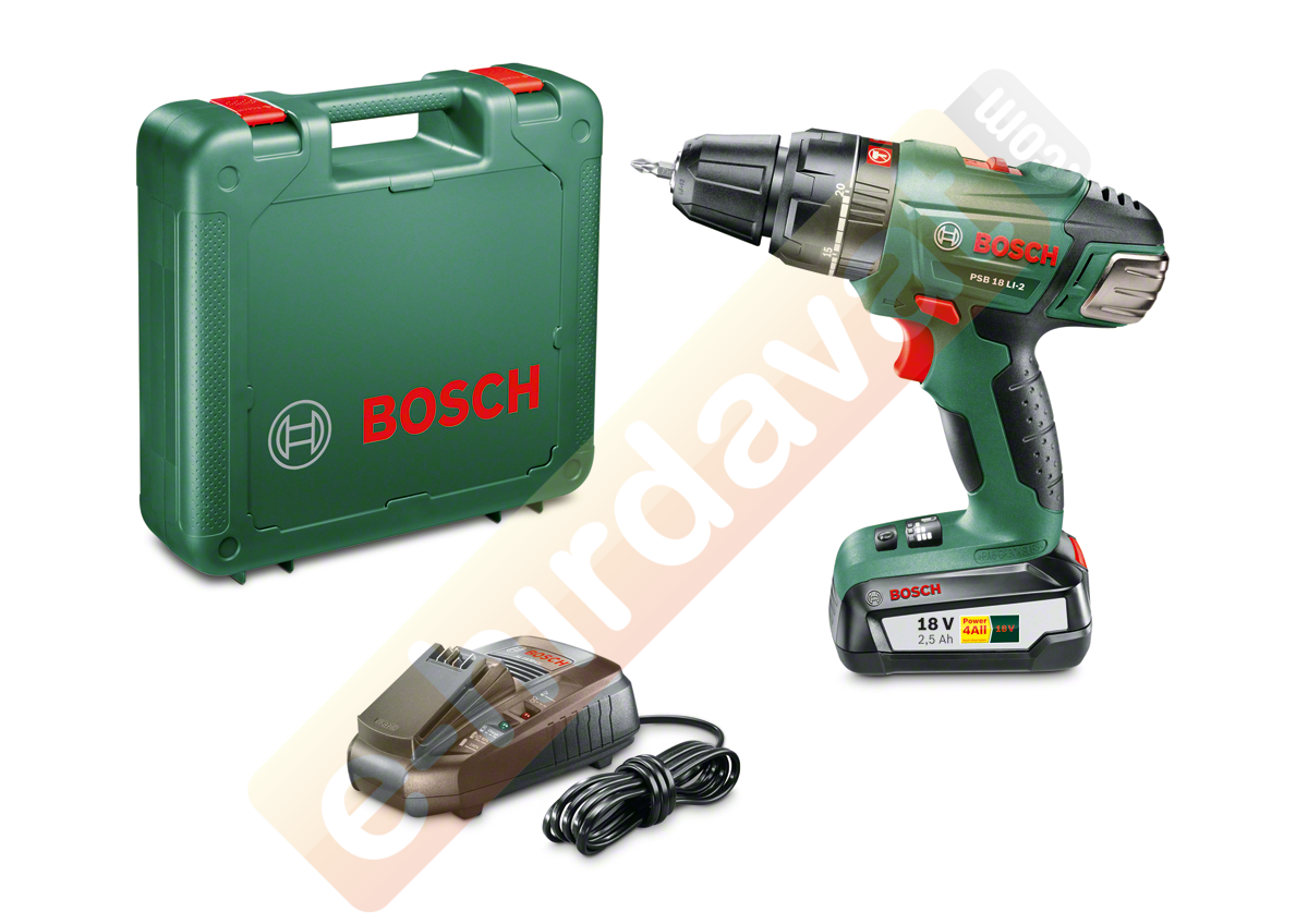 Bosch PSB 18 LI-2 Tek Akü 2,5 Ah Akülü Darbeli Delme/Vidalama Makinesi