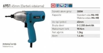 Makita 6951 Darbeli Vidalama Makinası