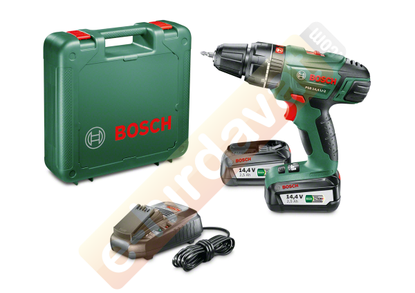 Bosch PSB 14,4 LI-2 Çift Akü 2,5 Ah Akülü Darbeli Vidalama/Delme Makinesi