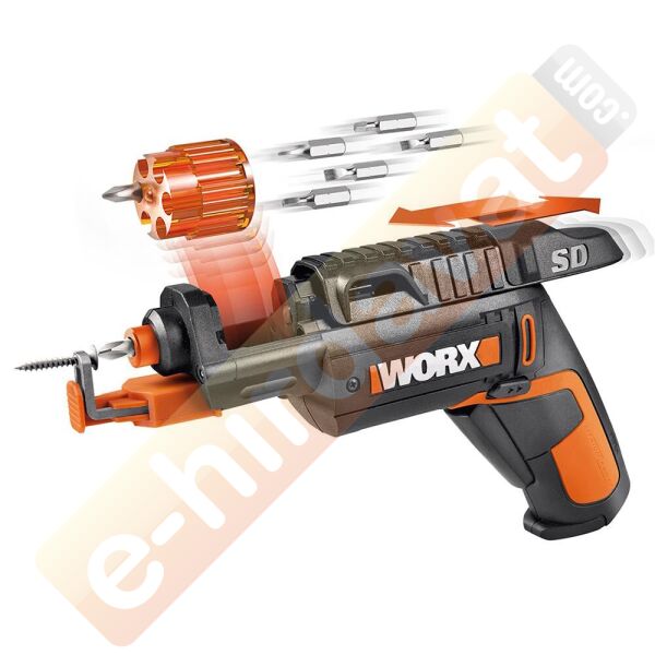 WORX WX255 4Volt/1.5Ah. Li-ion Şarjlı Şarjörlü Tornavida + 6 adet Bits Uç + Vida Tutucu