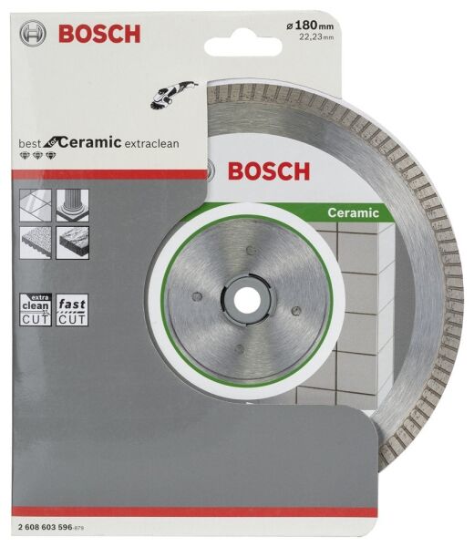 Bosch Aksesuarlar Bosch - Best Serisi Seramik İçin, Extra Temiz Kesim Turbo Segman  Elmas Kesme Diski 180 mm