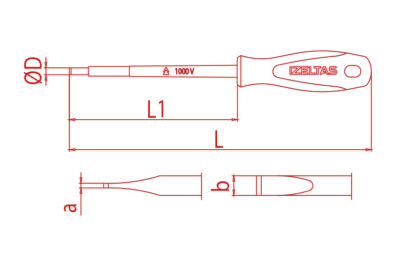 İZELTAŞ 1000V Düz İzoleli Elektrikçi Tornavida 2.5x75 (4140 17 2575)