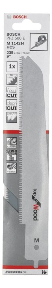 Bosch - Top Serisi PFZ 500 E Uyumlu Ahşap için Panter Testere Bıçağı M 1142 H 1'li