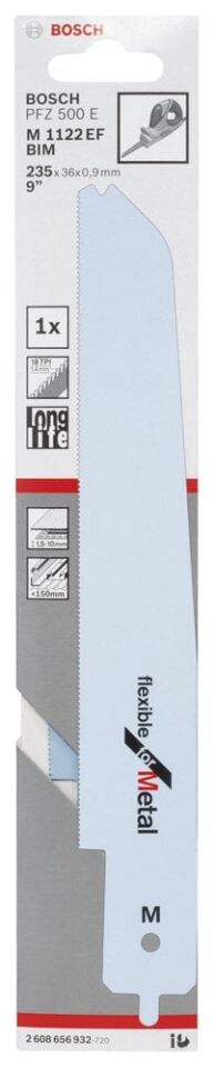 Bosch - Flexible Serisi PFZ 500 E Uyumlu Ahşap ve Metal için Panter Testere Bıçağı M 1122 EF 1'li