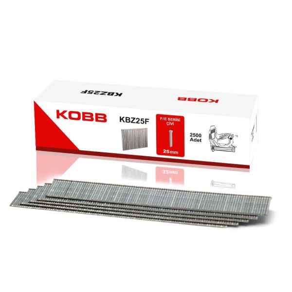 KOBB KBZ25F 25mm 2500 Adet F/E/J/8 Serisi Ağır Hizmet Tipi Kesik Başlı Çivi