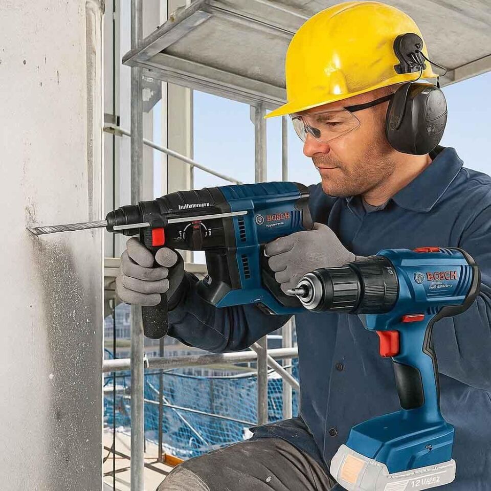 Bosch 2'li Vidalama ve Kırıcı-Delici Akülü Set GSR 185+GBH 180 2x4 Ah