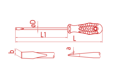 İZELTAŞ Düz Rod Seri Tornavida 4x100 (4300 17 4100)