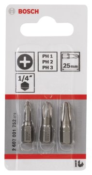 Bosch 3 Parça ExtraHard PH1/2/3*25 mm