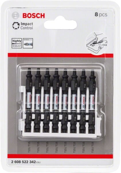 Bosch Aksesuarlar Bosch - Impact Control Serisi Çift Taraflı Vidalama Ucu 8'li T15 *65mm