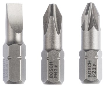 Bosch Aksesuarlar Bosch - 3 Parçalı Extra Hard Serisi Vidalama Ucu Seti PH2/PZ2/SL1,0*25 mm