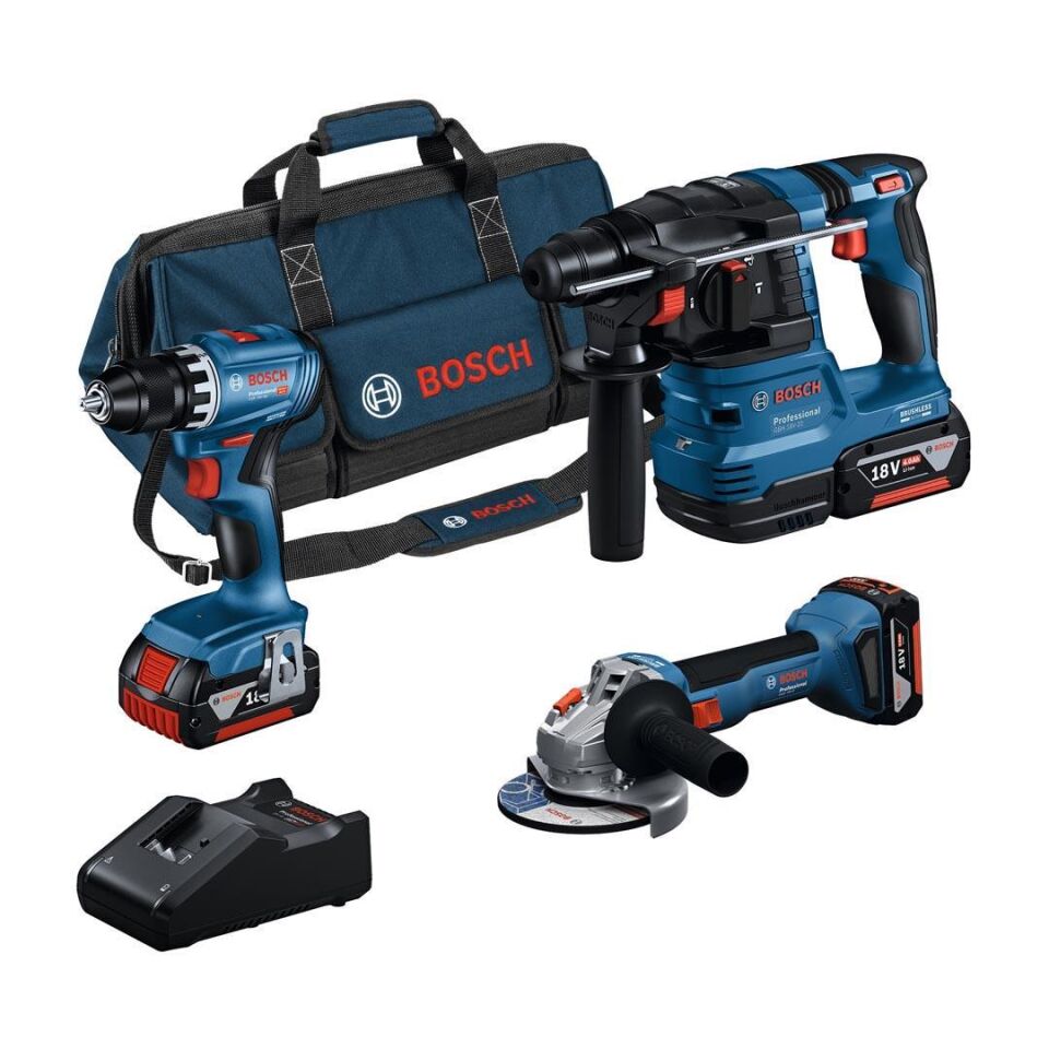 GSR 18V-45 + GWS 18V-8 + GBH 18V-22 3x18V 4.0Ah Akülü Kombo Kit