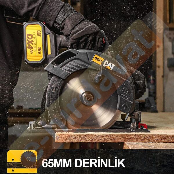 CAT DX53B 18Volt 185mm Kömürsüz Profesyonel Daire Testere (Akü Dahil Değildir)