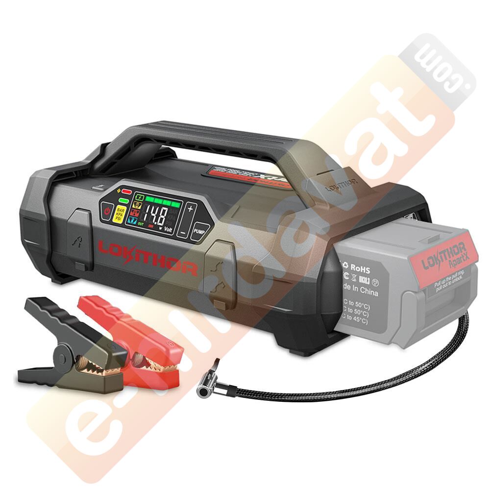 Lokithor APARTX 12V Akıllı Akü Takviye + Pompa + Powerbank + Led Lamba (Akü Dahil Değildir)