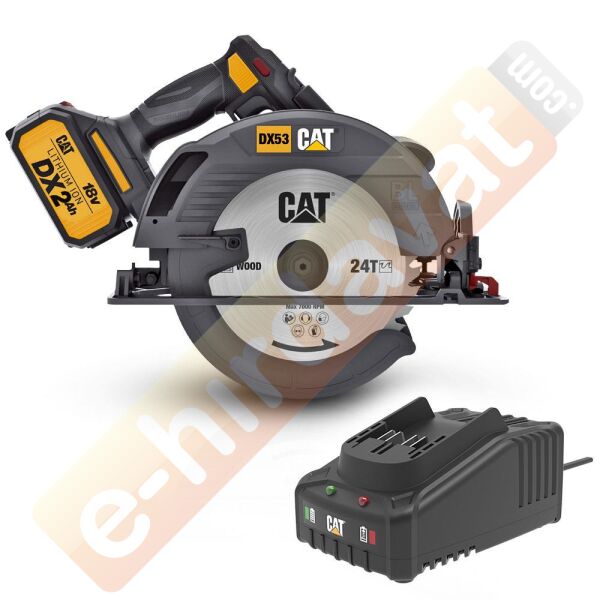 CAT DX53BC 18Volt 2.0Ah Li-ion 185mm Tek Akülü Kömürsüz Profesyonel Daire Testere