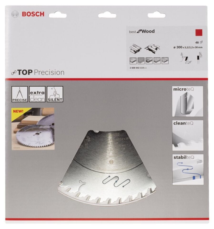 Bosch - Best Serisi Hassas Kesim Ahşap için Daire Testere Bıçağı 300*30 mm 48 Diş