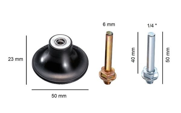 SİA R-Type Vidalı ve Cırtlı 50 mm Zımpara Tabanı - 6 mm - 1/4 Saplı