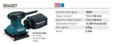 Makita BO4557 Titreşimli Zımpara