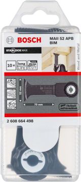 Bosch Aksesuarlar Bosch - Starlock Max - MAII 52 APB - BIM Ahşap ve Metal İçin Daldırmalı Testere Bıçağı 10'lu