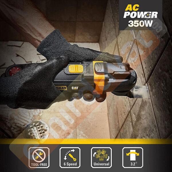 CAT DX49.1 350Watt Profesyonel Çok Amaçlı Devir Ayarlı Kesme Raspalama ve Zımpara + 14 Adet Aksesuar