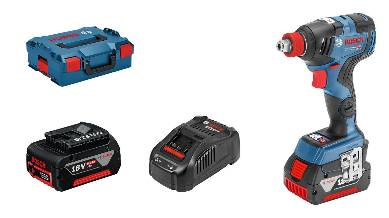 Bosch Profesyonel Seri Bosch Professional GDX 18V-200 C 5,0 Ah Çift Akülü Darbeli Somun Sıkma - Kömürsüz Motor