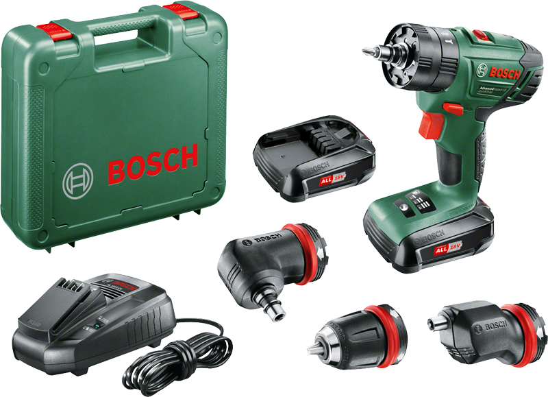 Bosch AdvancedImpact 18 Çift Akülü Darbeli Delme Vidalama Makinesi (2 x 1,5 Ah) + 3 Adaptör