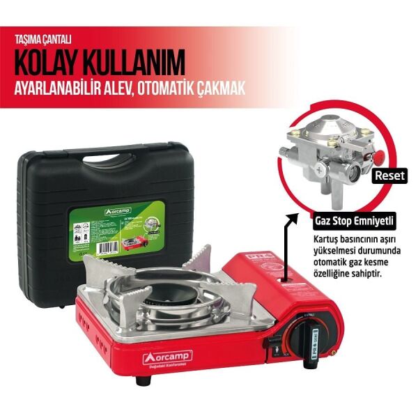 ORCAMP CK506 Mini Kamp Ocağı - Kırmızı