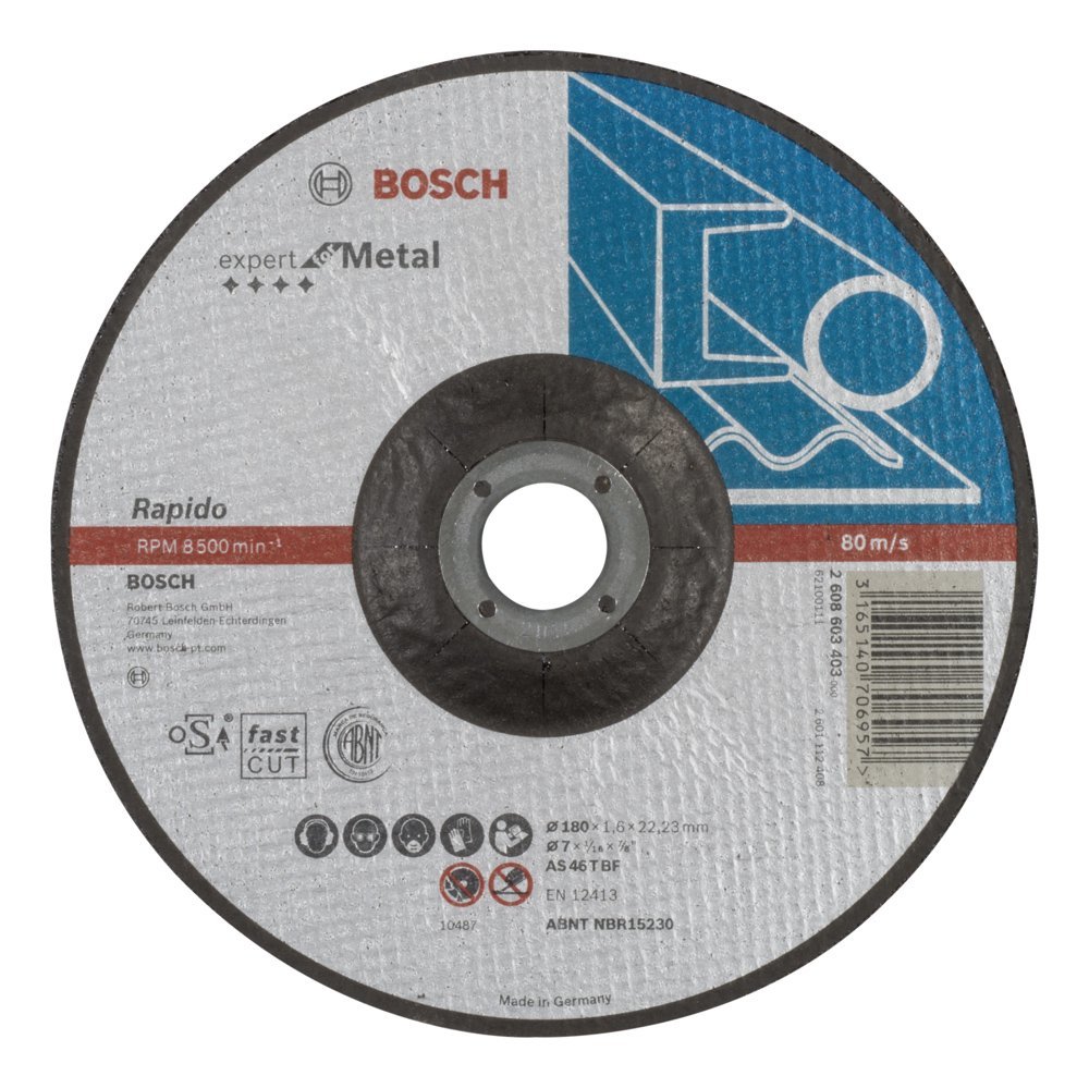 Bosch 180*1,6mm Expert for Metal Rap. Bombeli