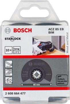 Bosch Aksesuarlar Bosch - Starlock - ACZ 85 EB - BIM Ahşap ve Metal İçin Segman Testere Bıçağı, Bombeli 10'lu
