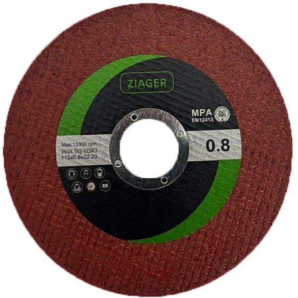 ZIAGER 115x0,8 MM Yüksek Performans Metal-Paslanmaz-Aluminyum Kesme Taşı - Diski