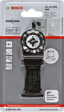 Bosch Aksesuarlar Bosch - Starlock - AIZ 32 APB - BIM Ahşap ve Metal İçin Daldırmalı Testere Bıçağı 5'li