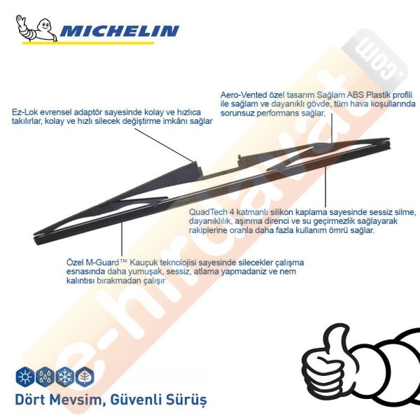 Michelin Rainforce™ MCR250 25CM 1 Adet Universal Telli Hibrit Arka Silecek