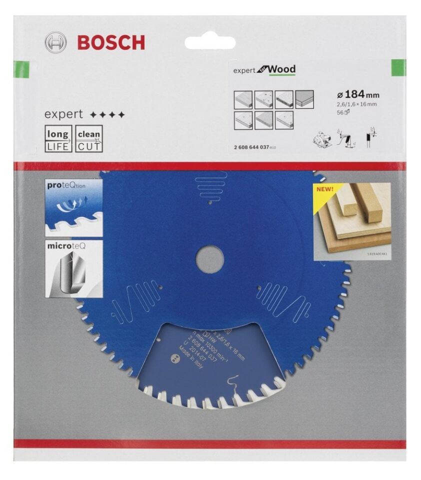 Bosch - Expert Serisi Ahşap için Daire Testere Bıçağı 184*16 mm 56 Diş