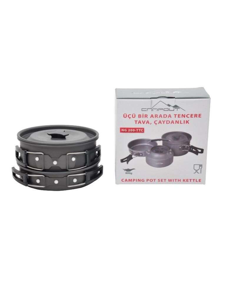 NURGAZ NG 200-TTC Kamp İçin Tencere ve Çaydanlık Seti