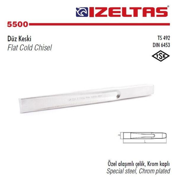 İZELTAŞ Düz Krom Keski 200 mm (5500230200)