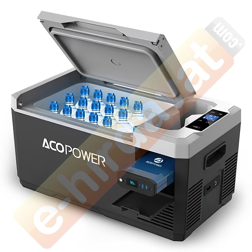 Acopower VX18 12/24/220Volt Akülü/Kablolu 18Litre Kompresörlü Outdoor Oto Buzdolabı + Powerbank + LED Lamba