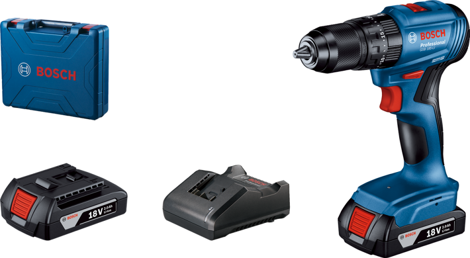 Bosch Professional GSB 185 LI Akülü Darbeli Delme Vidalama Mak.2 x 2.0 Ah; Case