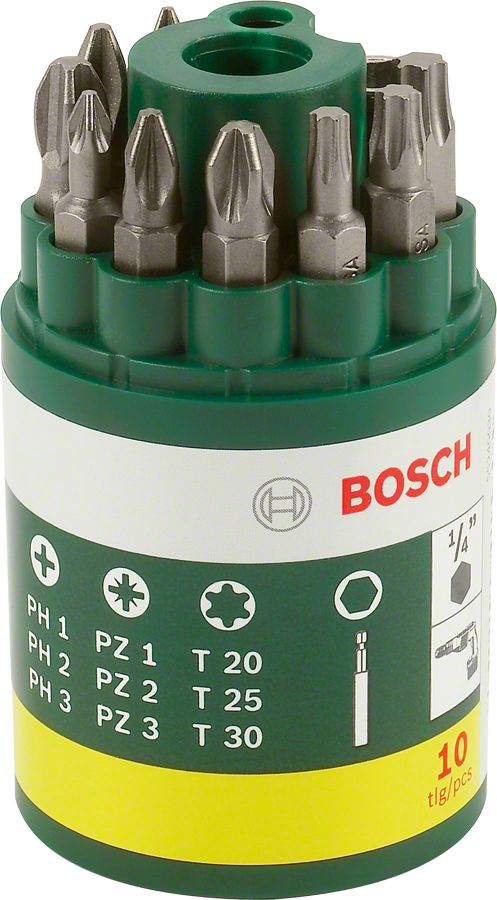 Bosch Aksesuarlar Bosch - 10 Parça Vidalama Ucu Seti (PH+PZ+T)