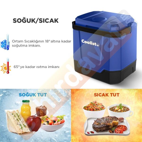 Coolist CLT33 12Volt/220Volt AC/DC 33 Litre Sıcak/Soğuk Oto Buzdolabı
