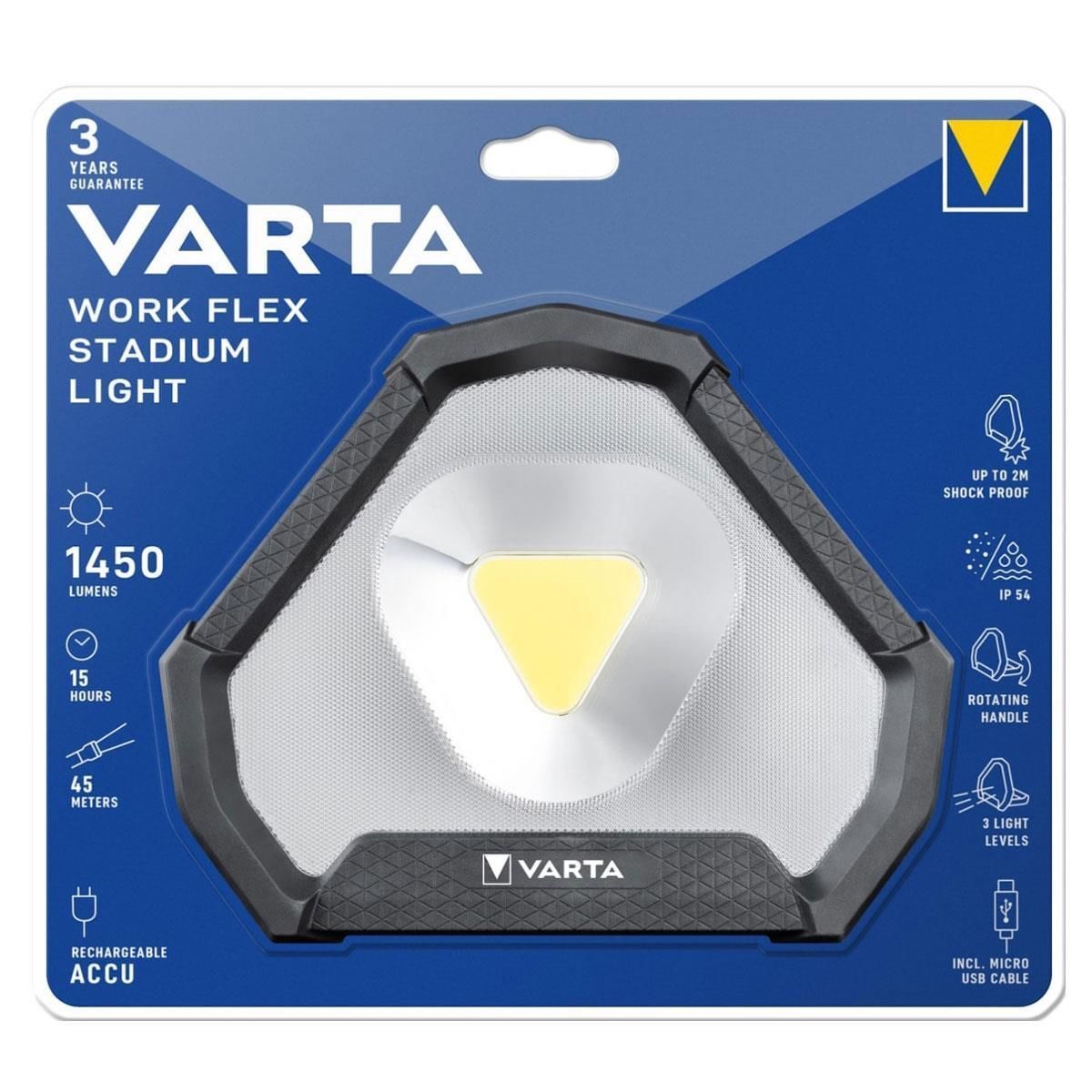VARTA Work Flex Stadium Light Şarjlı Ortam Feneri (18647101401)