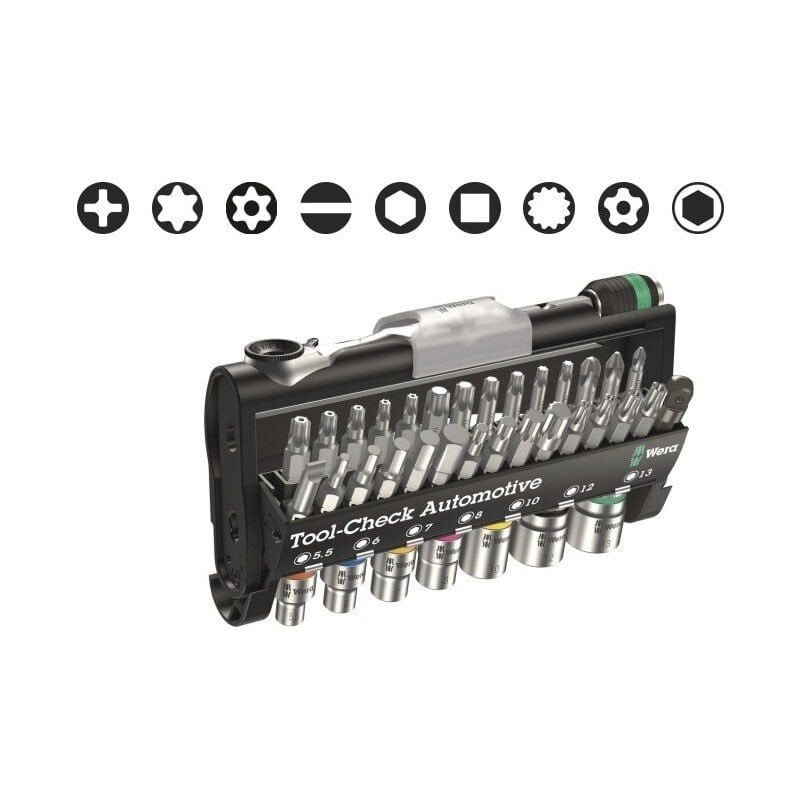 WERA Tool-Check Automotive1 Mini Lokma ve Bits Uç Seti (05200995001)