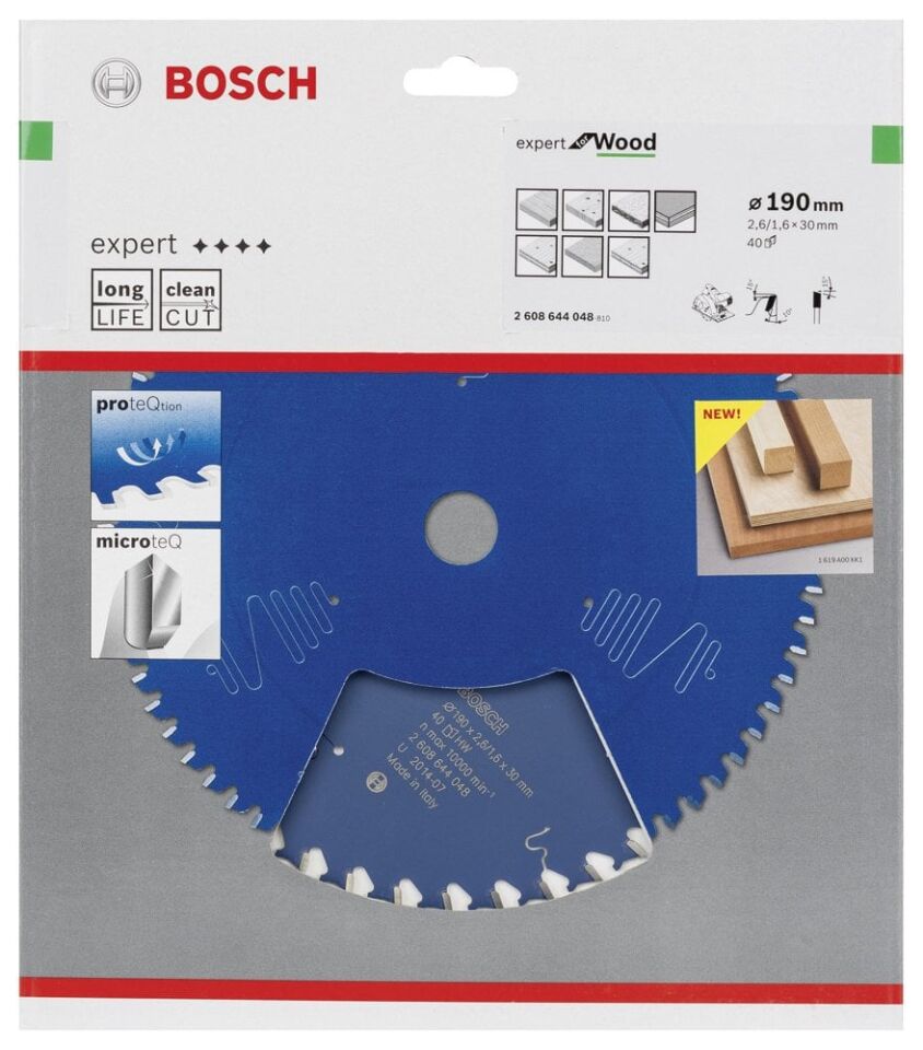 Bosch - Expert Serisi Ahşap için Daire Testere Bıçağı 190*30 mm 40 Diş