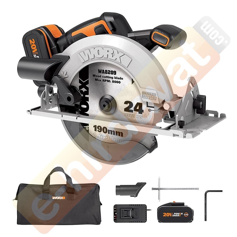 WORX WX520 20Volt 4.0Ah. Li-ion Kömürsüz Profesyonel Daire Testere