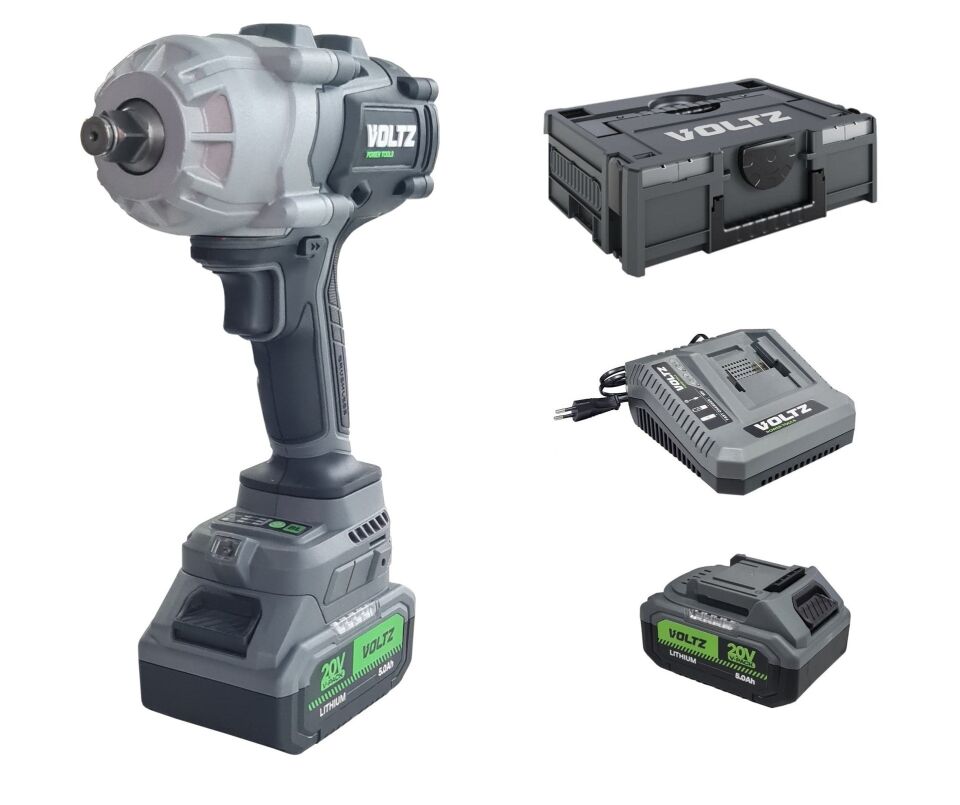 VOLTZ VZIW-20-10 Şarjlı Somun Sıkma 1000 Nm 20 Volt 5 Amper Çift Akülü 1/2 Soket