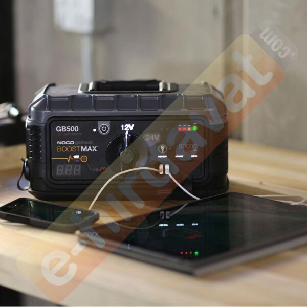 NOCO Genius GB500 12V/24V 6250Amp Ultrasafe Lityum Akü Takviye + Powerbank + Led Lamba