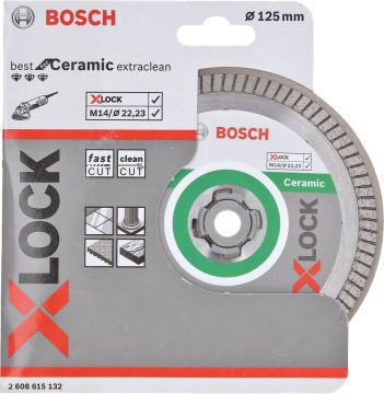 Bosch Aksesuarlar Bosch - X-LOCK - Best Serisi Seramik İçin, Extra Temiz Kesim Turbo Segman  Elmas Kesme Diski 125 mm