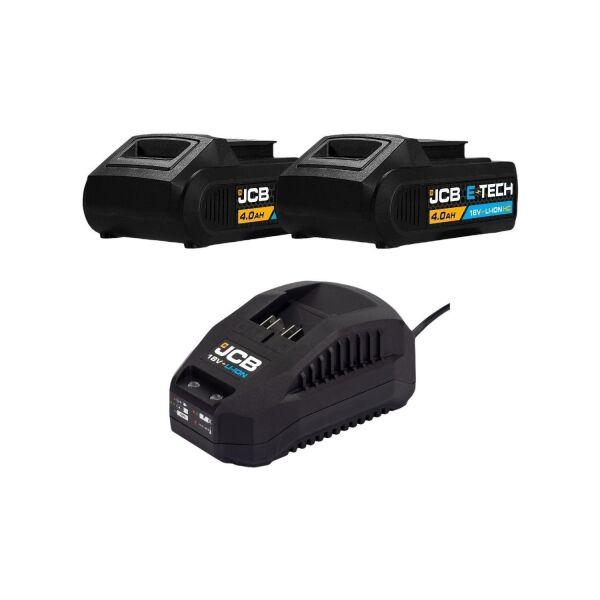 ﻿JCB 18 Volt Akü Paketi (2x4.0 Ah Akü + 1xHızlı Şarj Cihazı)