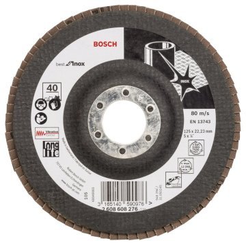 Bosch 125 mm 40 K Best for Inox Flap Disk