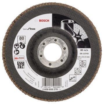 Bosch 125 mm 80 K Best for Inox Flap Disk