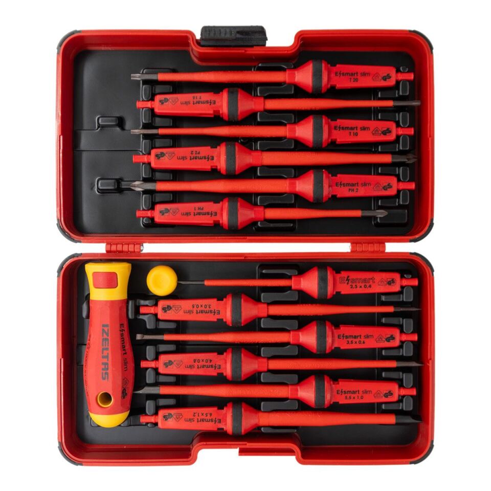 İZELTAŞ 1000 Volt Elektro Slim Tornavida Seti 14 Parça (14000005342)