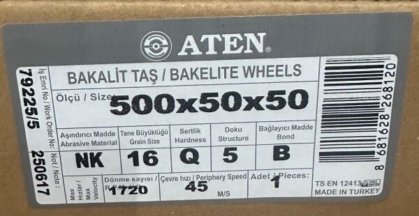 500X50X50 NK ATEN Zımpara Pandül Taşı